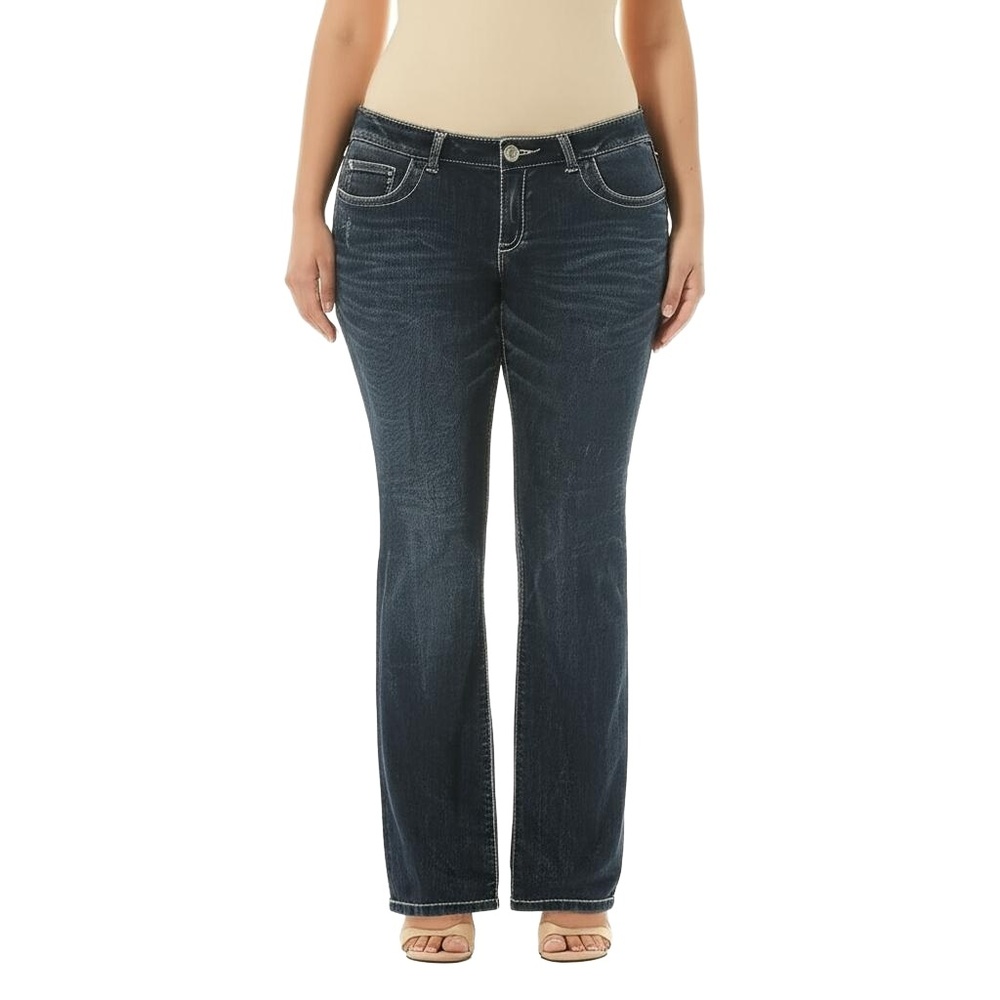 INC Jeans Womens Size 12 Long Dark Blue Wash Bootcut Five Pocket Classic Stretch